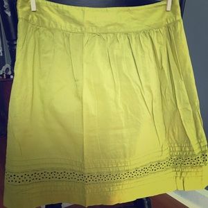 Ann Taylor Loft Avocado Green Midi Cotton Skirt